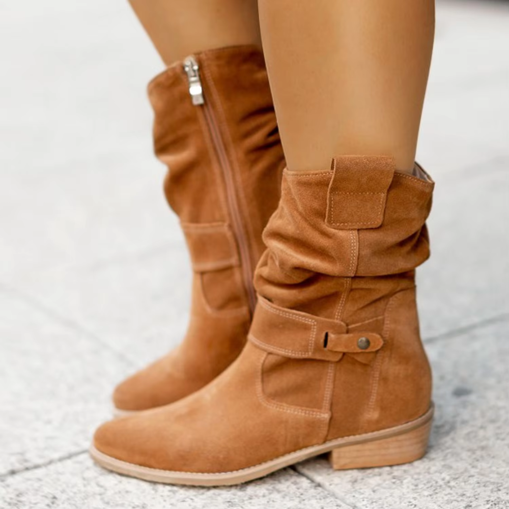 Soraya™ | Suede Ankle Boots with Low Heel