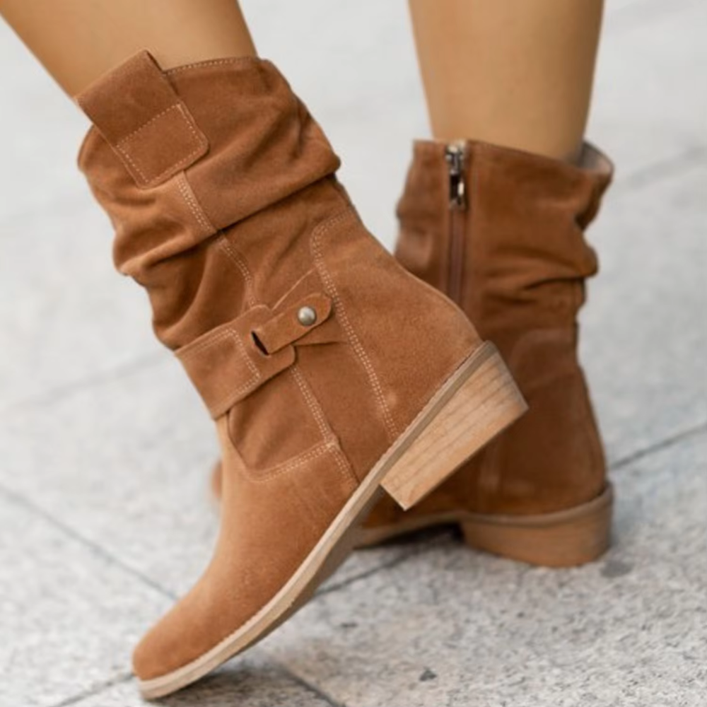 Soraya™ | Suede Ankle Boots with Low Heel