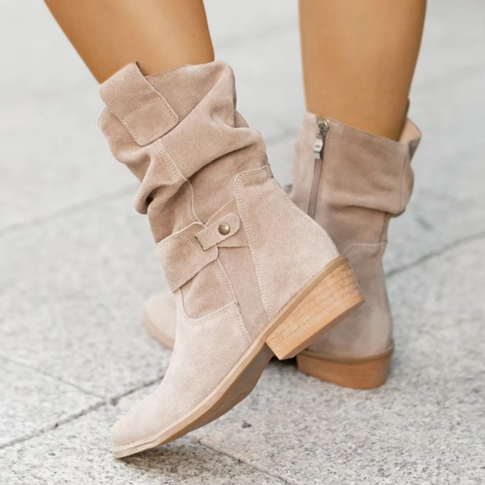 Soraya™ | Suede Ankle Boots with Low Heel