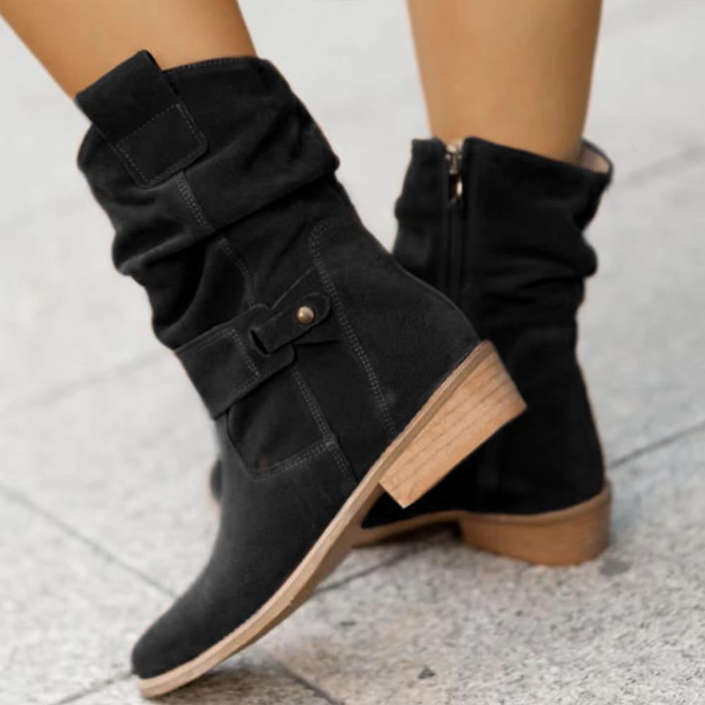 Soraya™ | Suede Ankle Boots with Low Heel