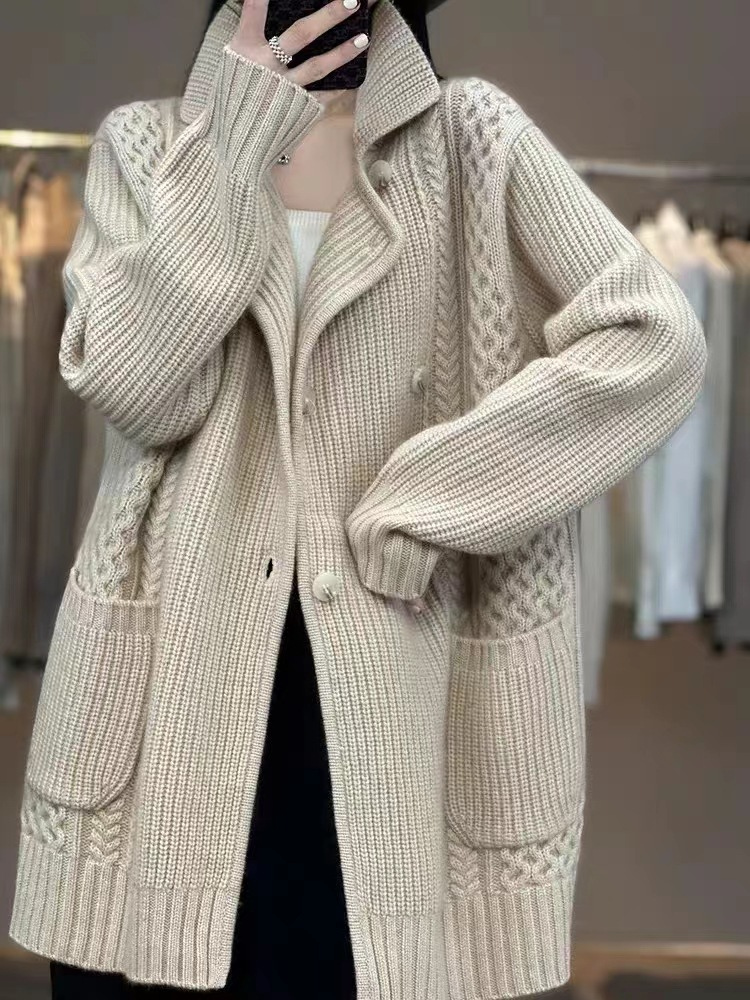 Cassandra™ | Double-Breasted Cashmere Knit Cardigan